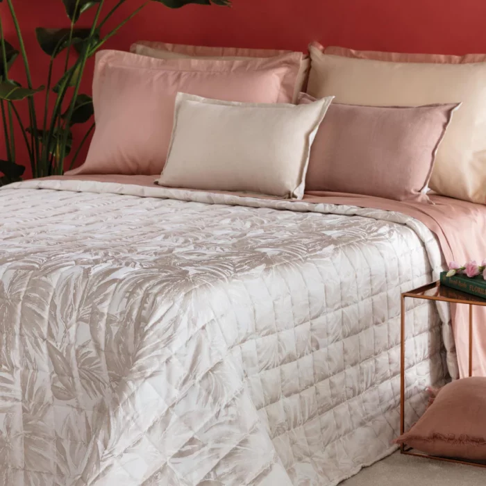 trapuntino matrimoniale in raso jaquard, komala